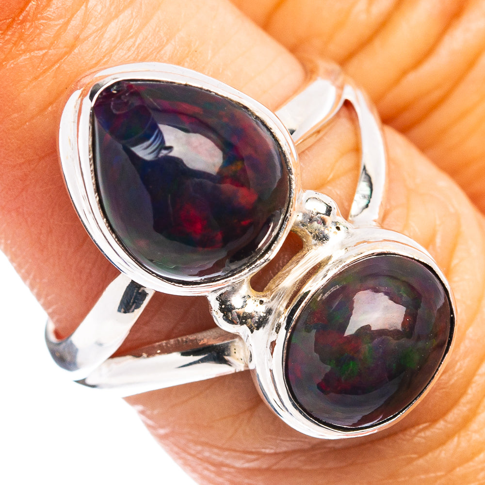 Premium Black Opal Ring Size 6.75 (.925 Sterling Silver)