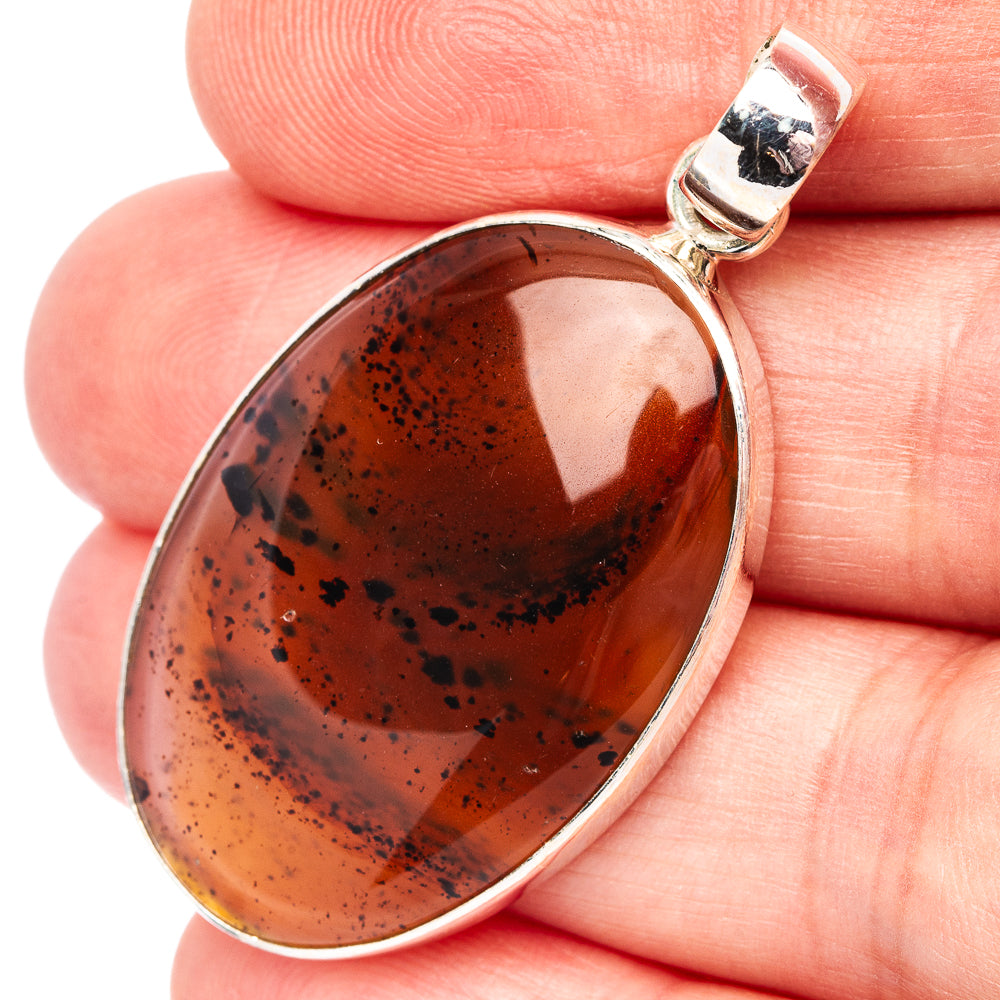 Montana Agate Pendant 1 3/4" (.925 Sterling Silver)