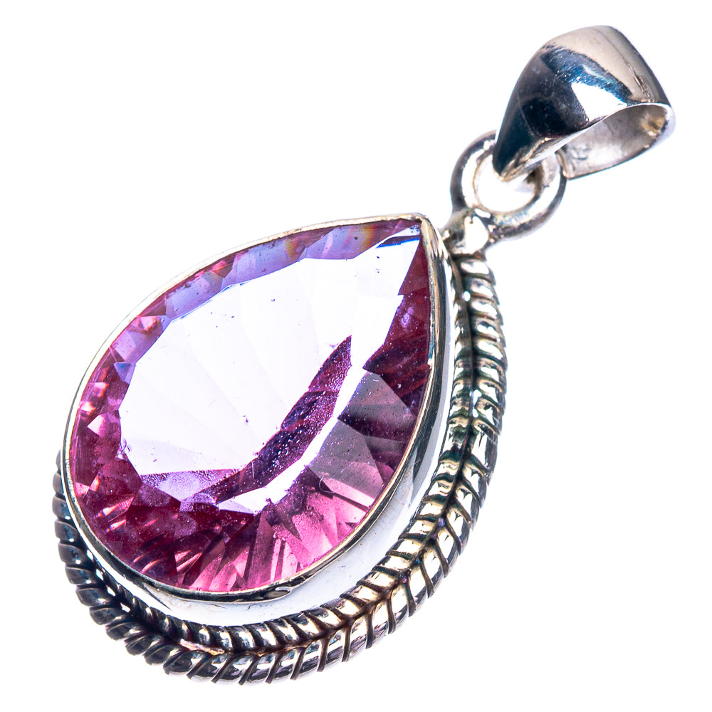 Faceted Color Change Alexandrite (Lab.) Pendant 1 1/4" (925 Sterling Silver) P39198