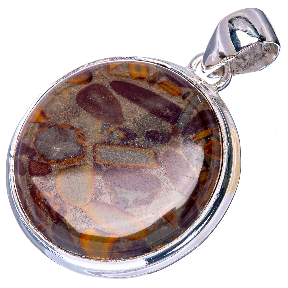 Bamboo Leaf Jasper Pendant 1 3/8" (925 Sterling Silver) P40922