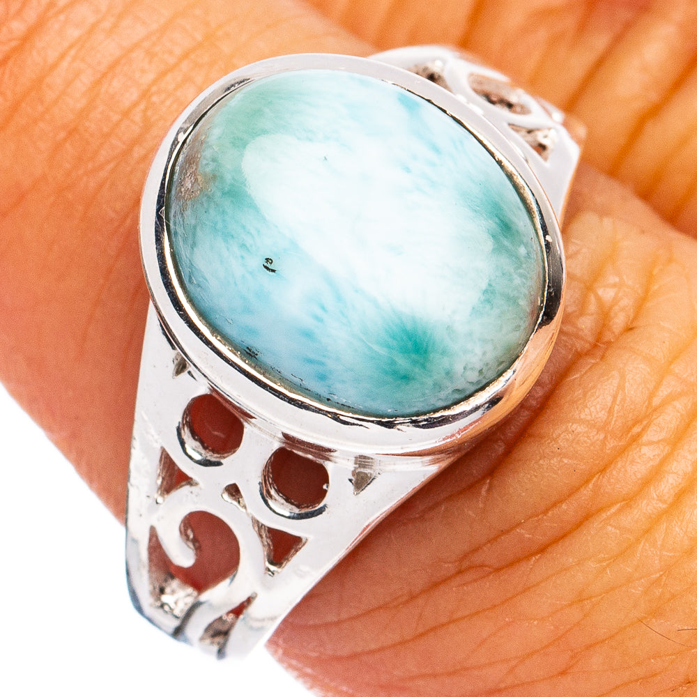 Dainty Larimar Ring Size 8 (925 Sterling Silver) R8556