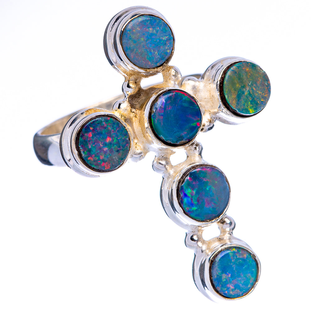 Doublet Opal Cross Ring Size 5.75 (925 Sterling Silver) R146579