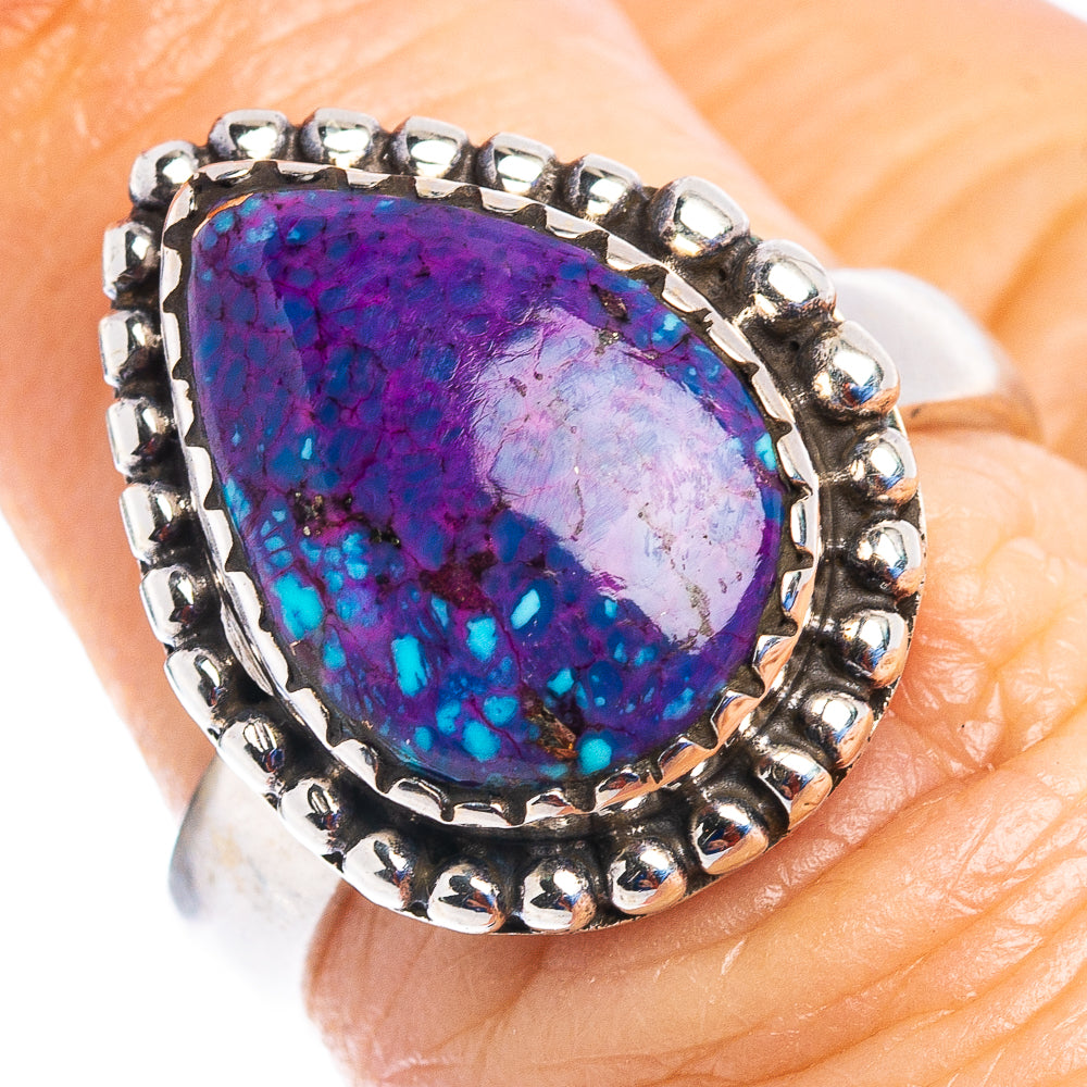Purple Copper Turquoise Ring Size 6 (.925 Sterling Silver)