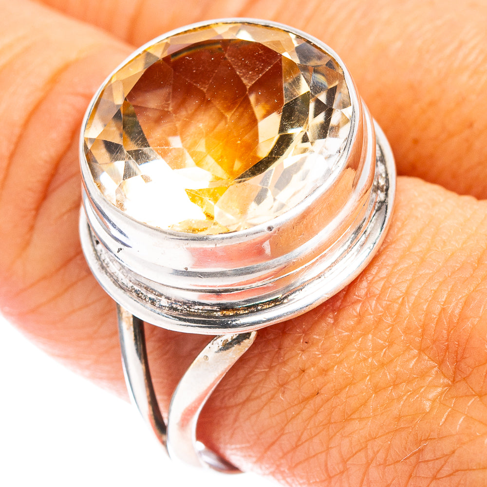 (Classic Series) Citrine Ring Size 9.5 (.925 Sterling Silver)
