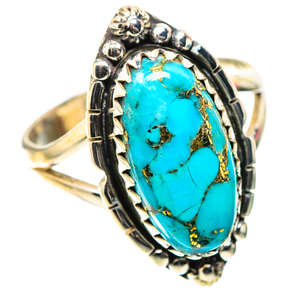 Blue Copper Composite Turquoise Ring Size 10 (925 Sterling Silver) RING138424