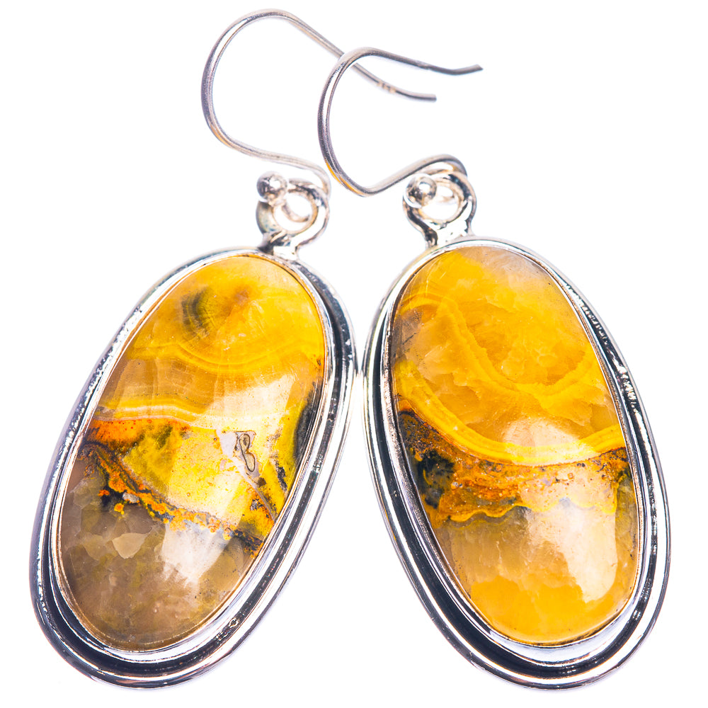Bumble Bee Jasper 925 Sterling Silver Earrings 1 3/4"