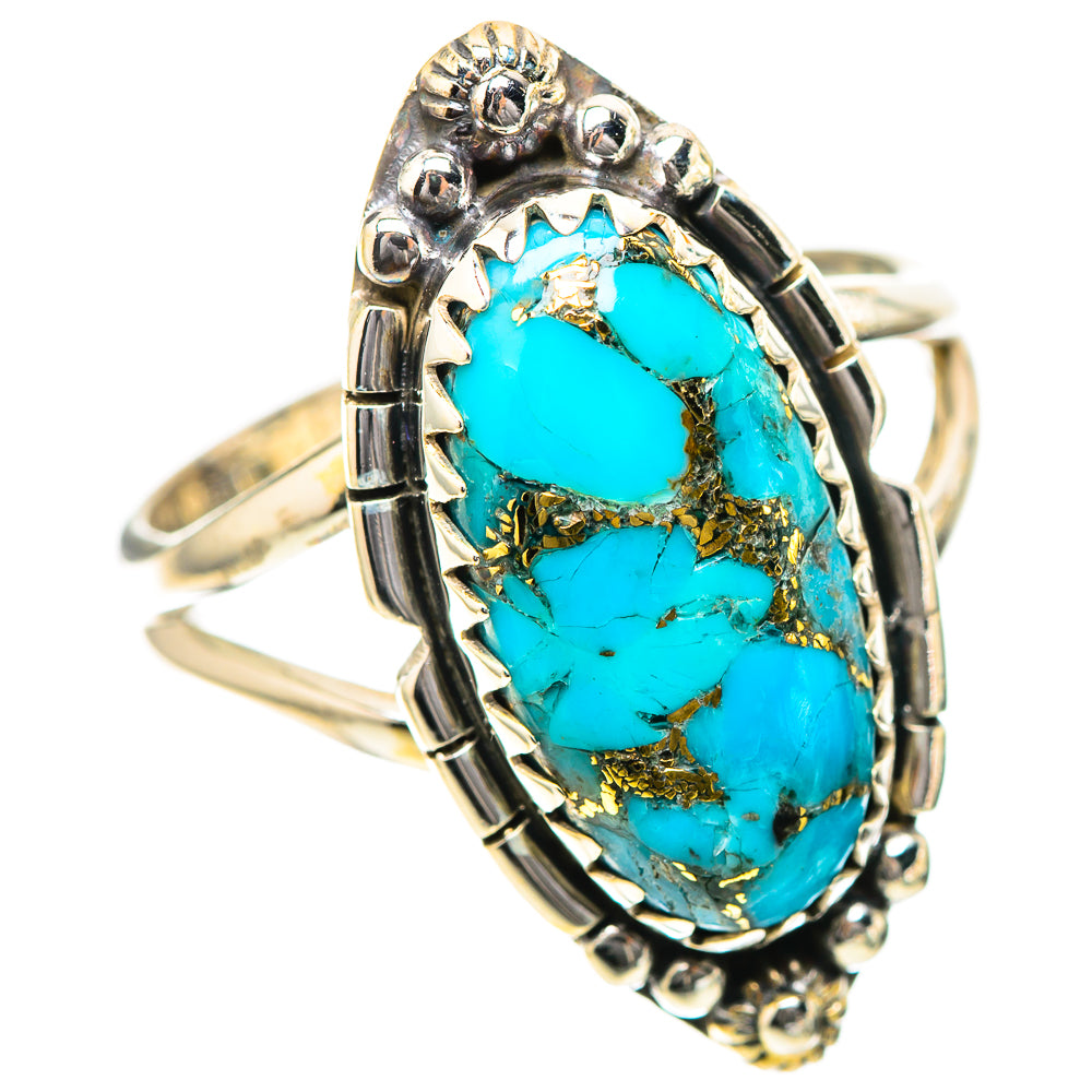 Blue Copper Composite Turquoise Ring Size 9 (925 Sterling Silver) RING139228