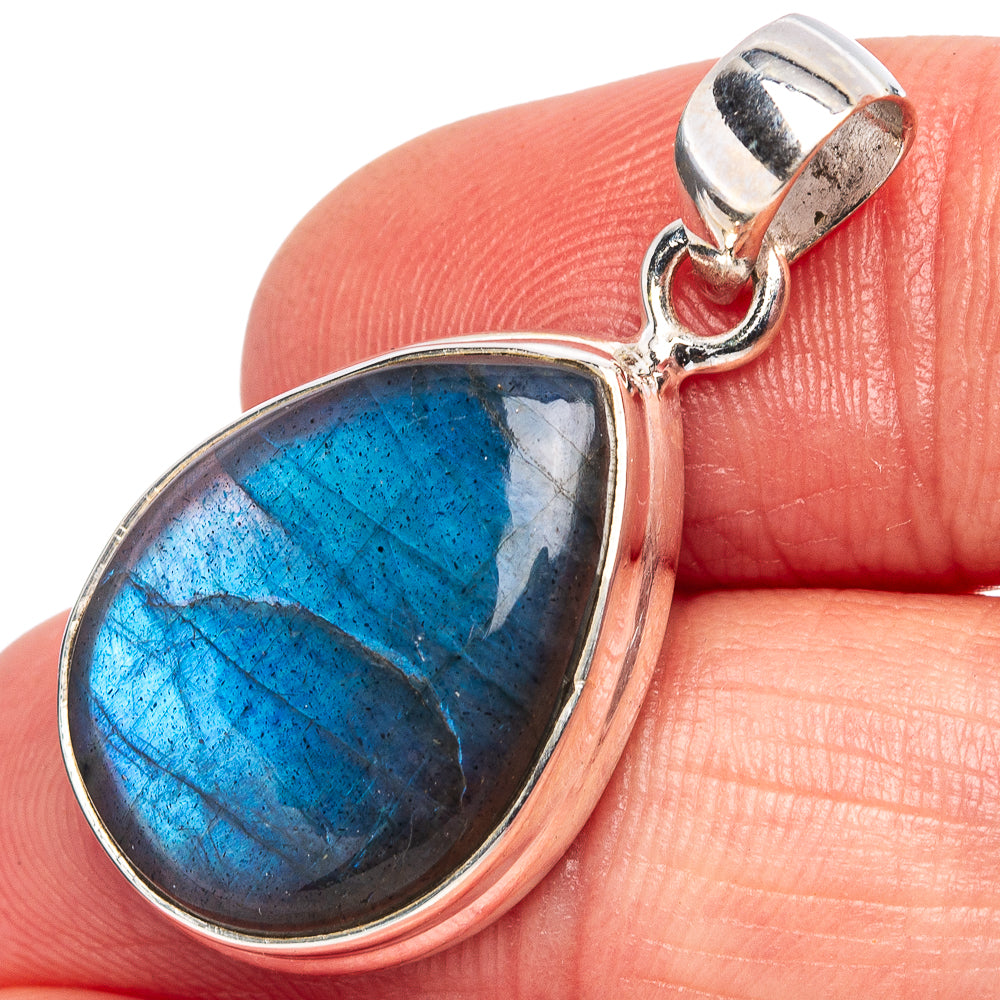 Labradorite Pendant 1 1/4" (.925 Sterling Silver)