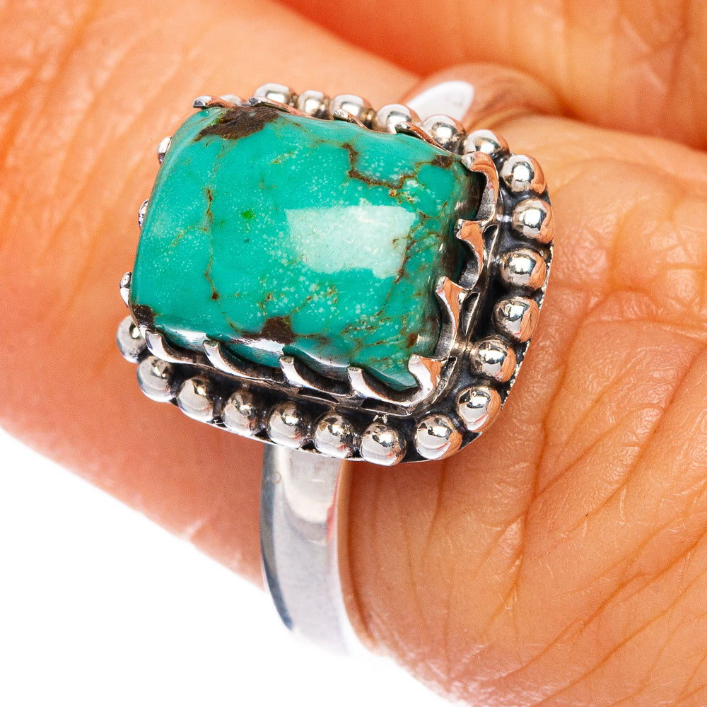 Tibetan Turquoise Ring Size 6 (925 Sterling Silver) R1261