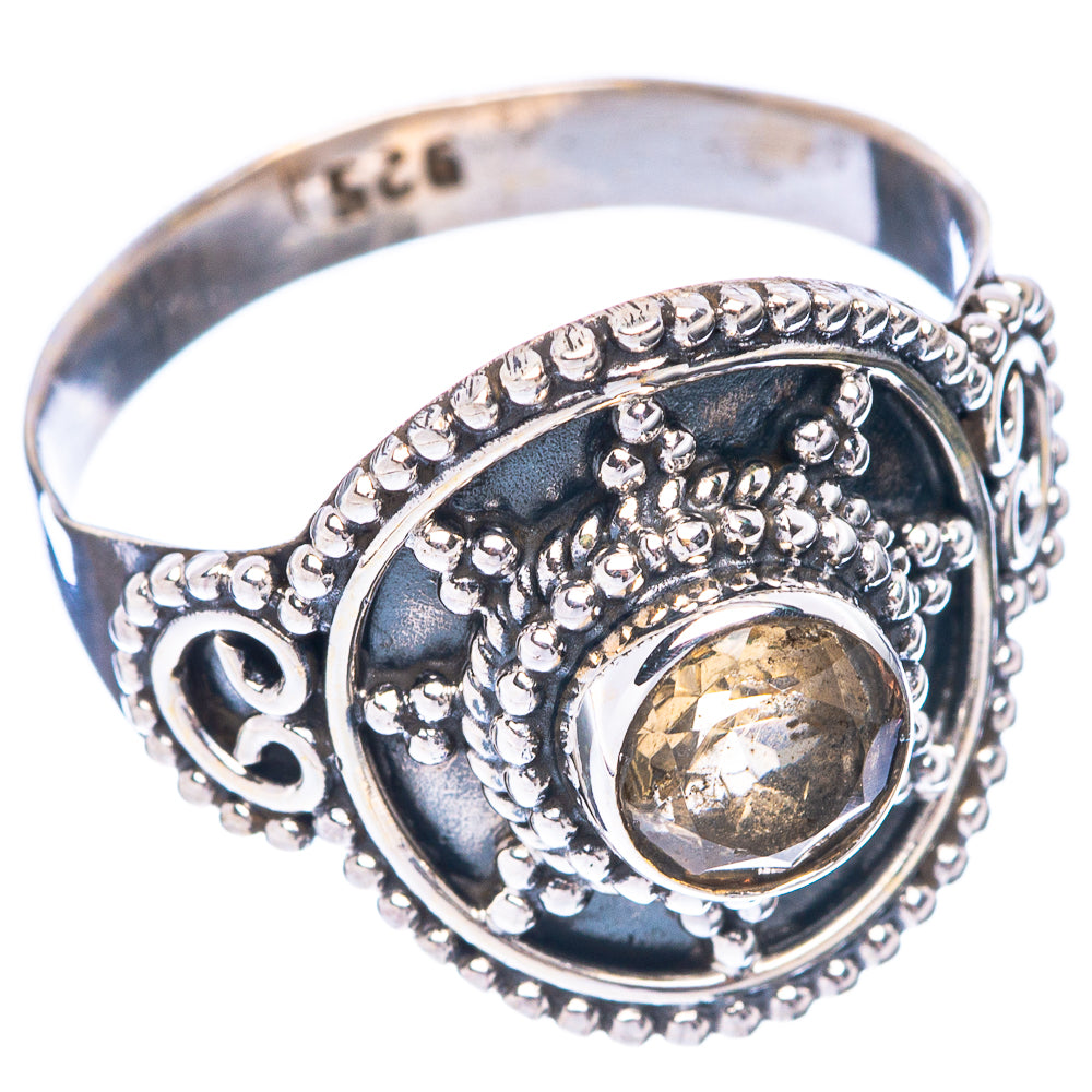 Faceted Citrine Ring Size 8.25 (925 Sterling Silver) R5572