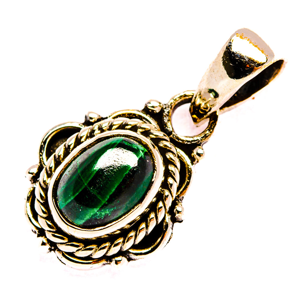 Malachite Dainty Pendant 7/8" (925 Sterling Silver) PD37827