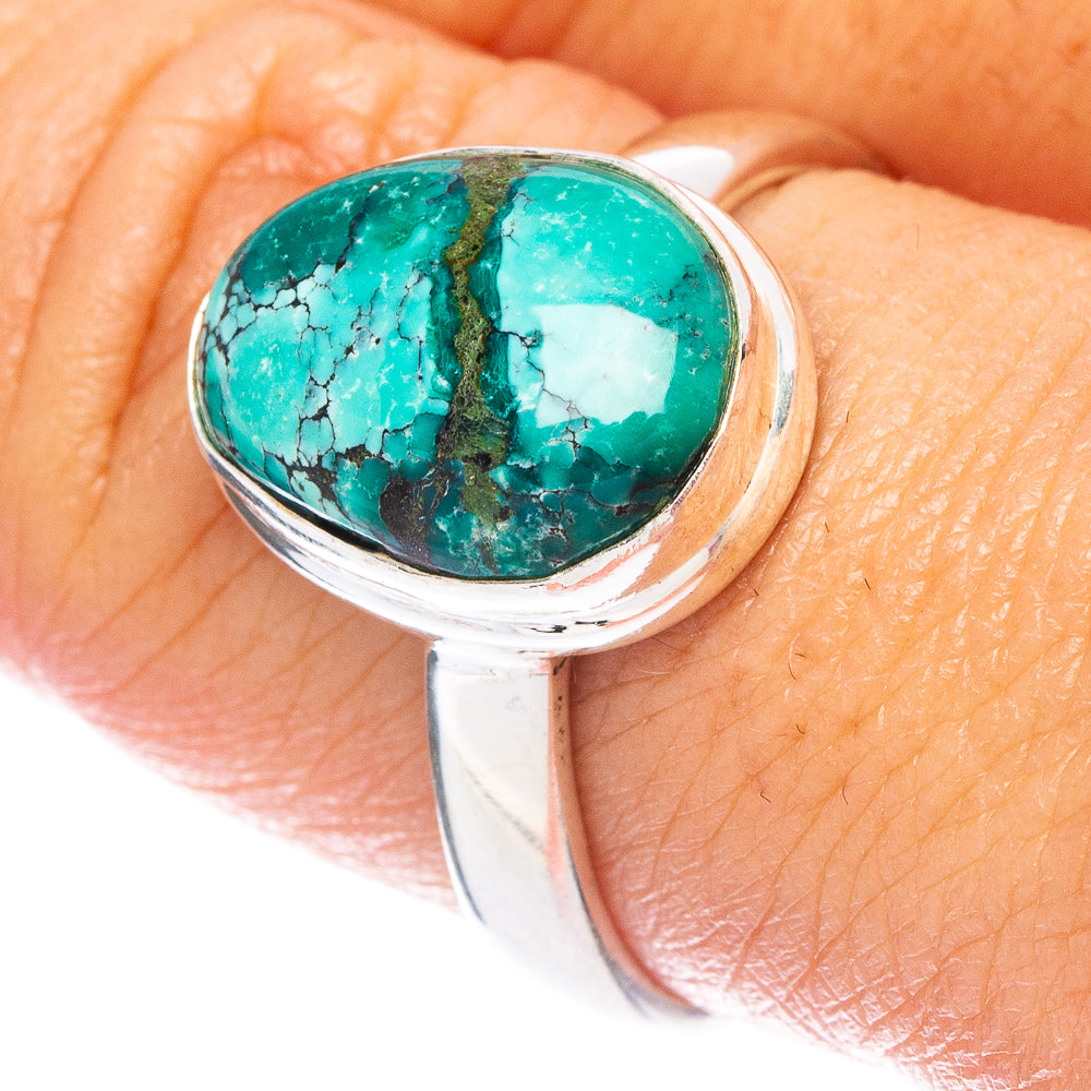 Rare Spiderweb Turquoise Ring Size 9 (925 Sterling Silver) R7497