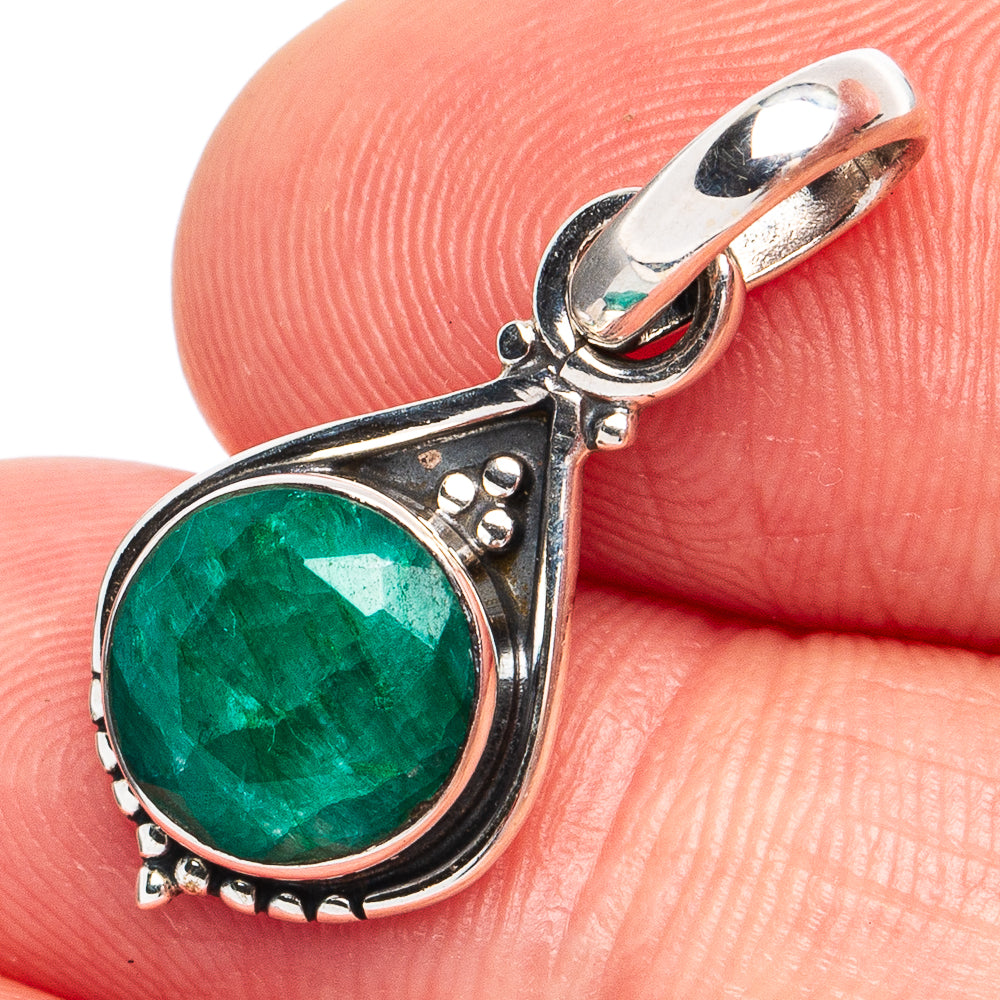 Dainty Green Sillimanite Pendant 1" (925 Sterling Silver) P45301