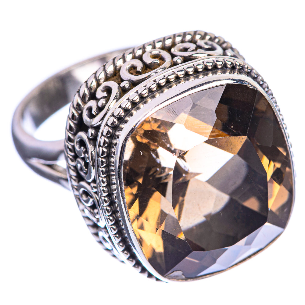 Smoky Quartz 925 Sterling Silver Ring Size 6.25