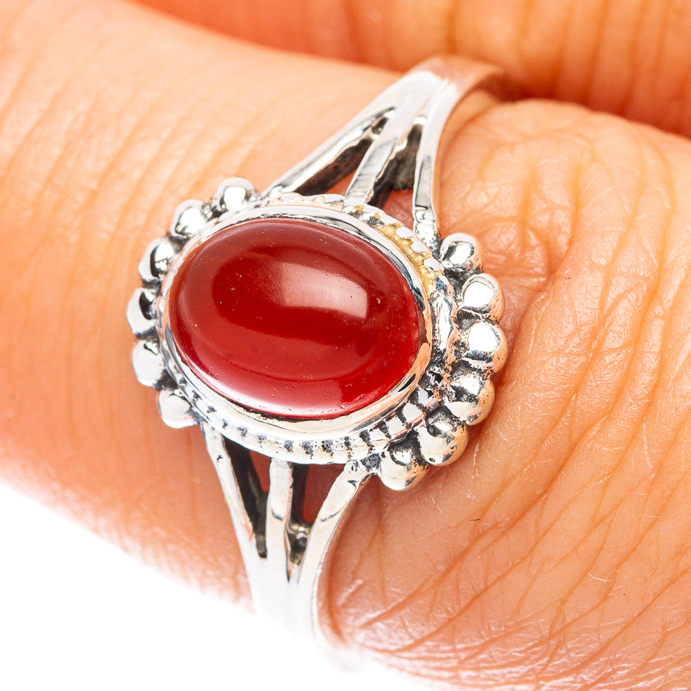 Carnelian Ring Size 6.75 (925 Sterling Silver) R5616