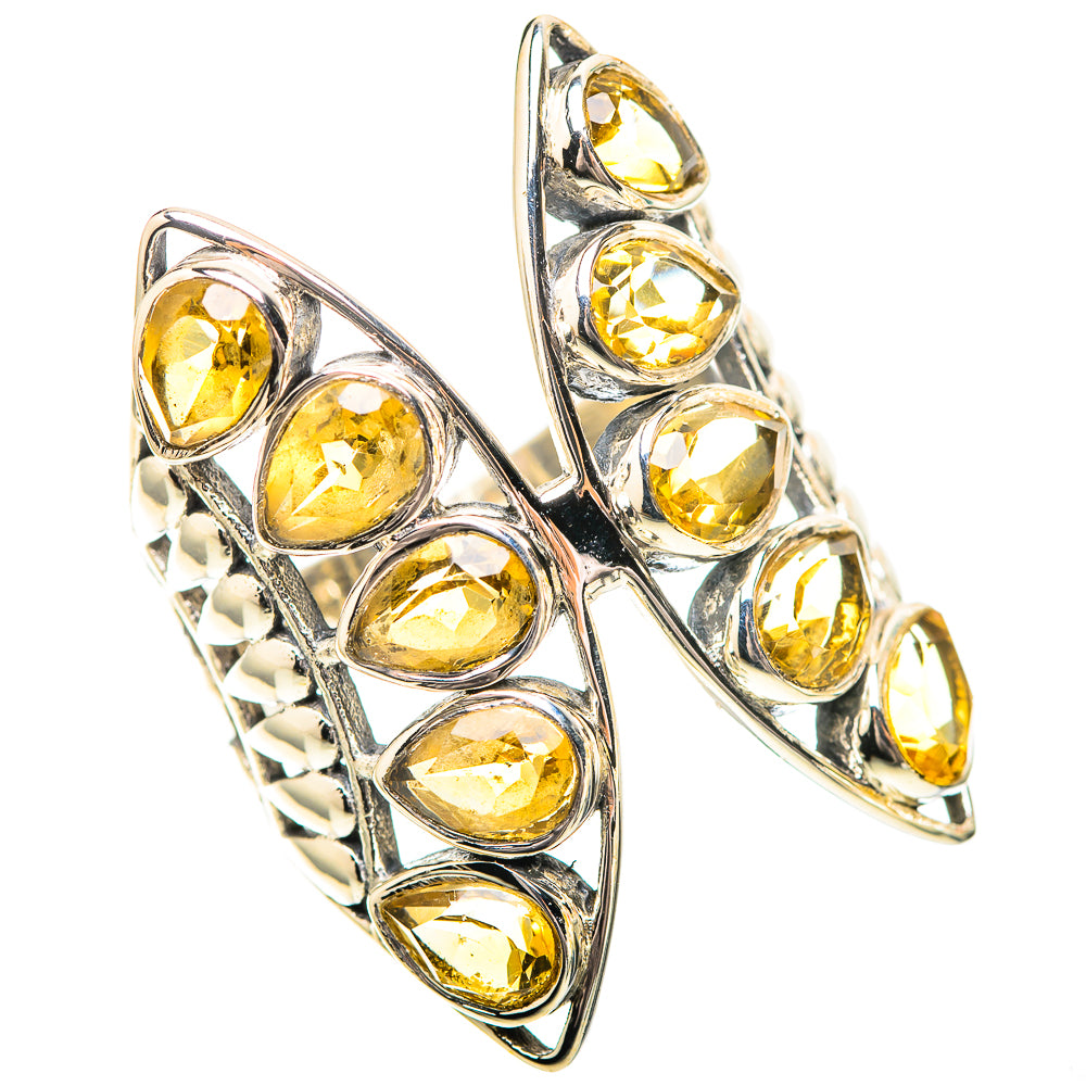 Large Faceted Citrine Ring Size 8.5 (925 Sterling Silver) RING139105
