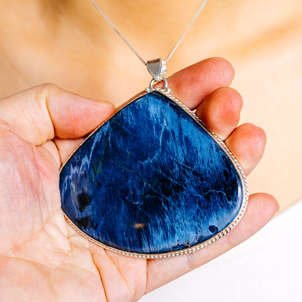 Gigantic Pietersite Pendant 3 1/8" (.925 Sterling Silver)