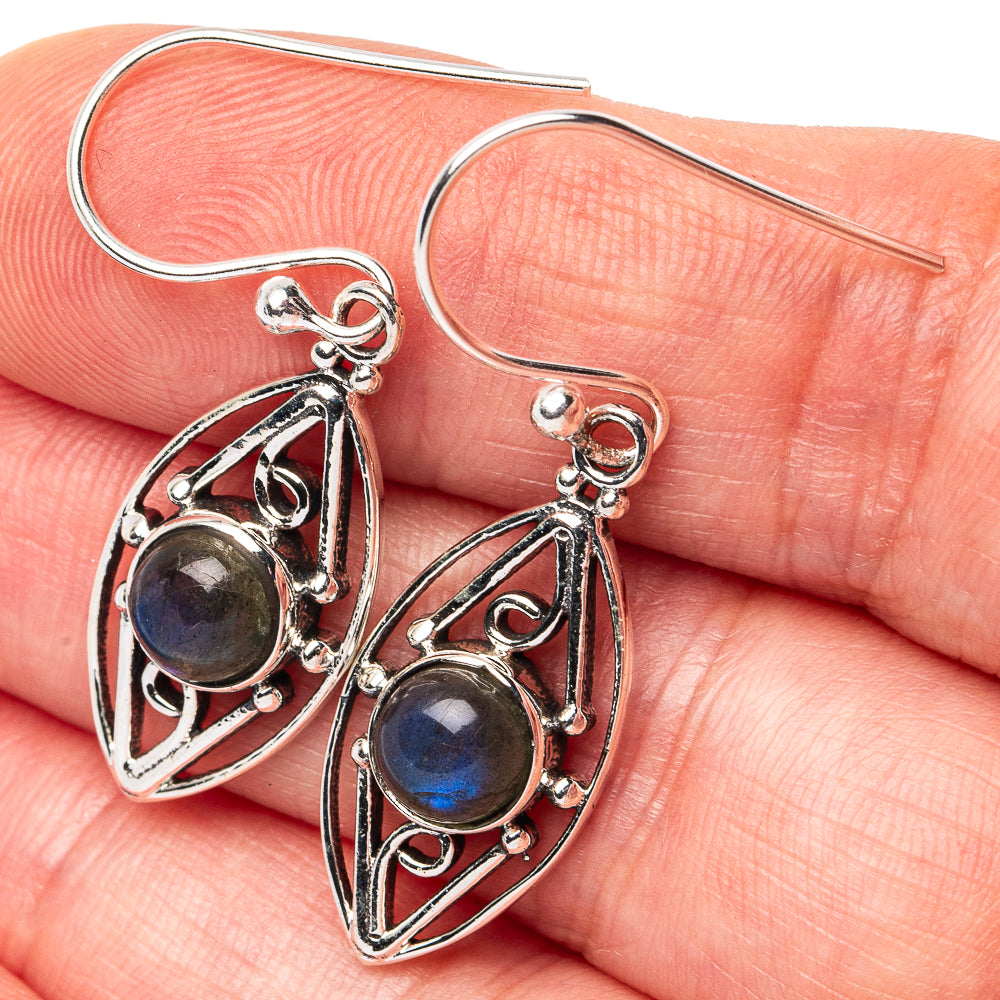 Labradorite Earrings 1 1/2" (925 Sterling Silver) E3161