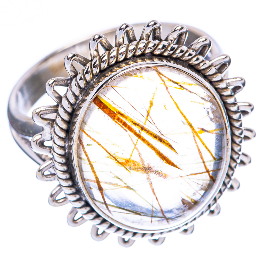 Golden Rutilated Quartz Ring Size 8.25 (925 Sterling Silver) R2002