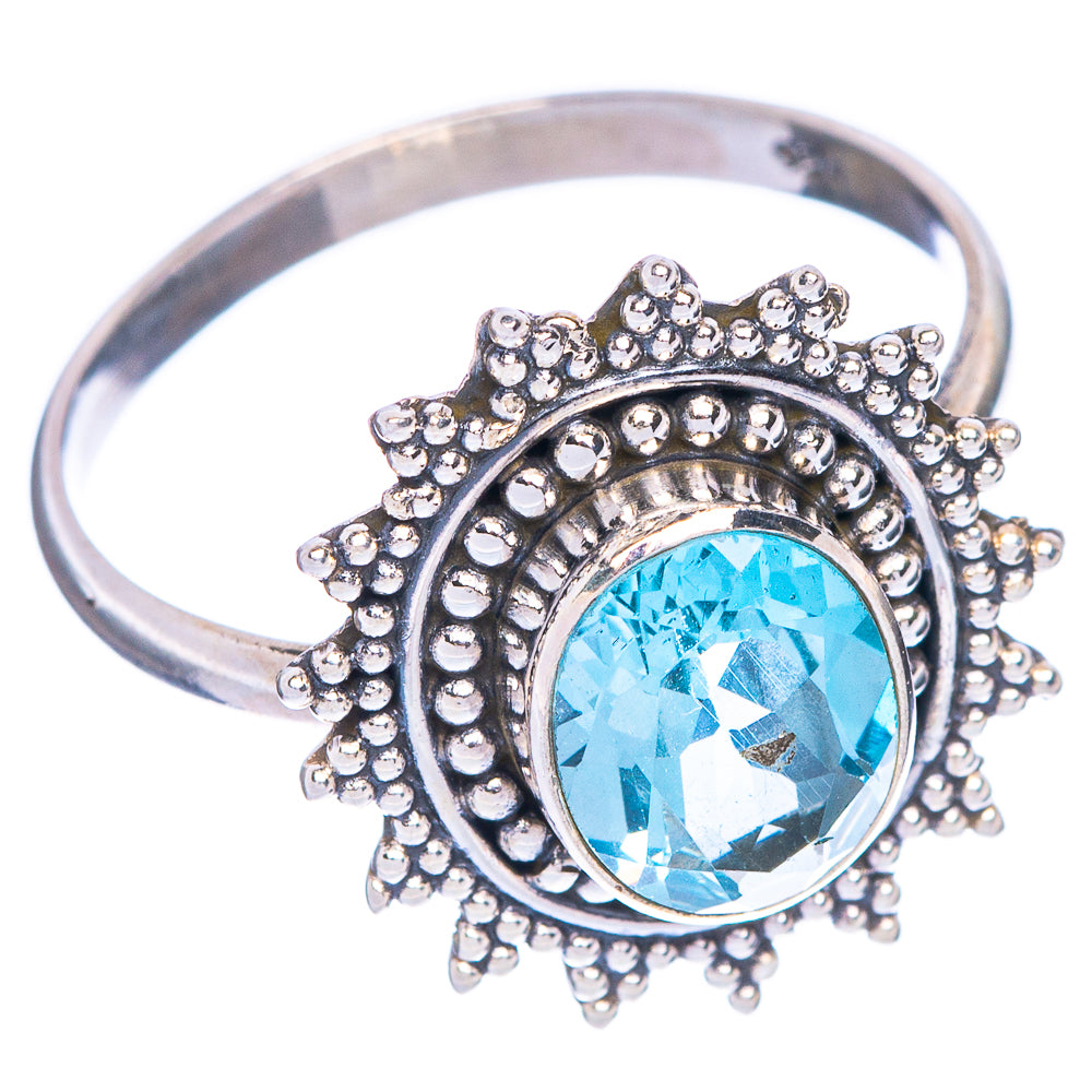 Blue Topaz Ring Size 8 (925 Sterling Silver) R1107