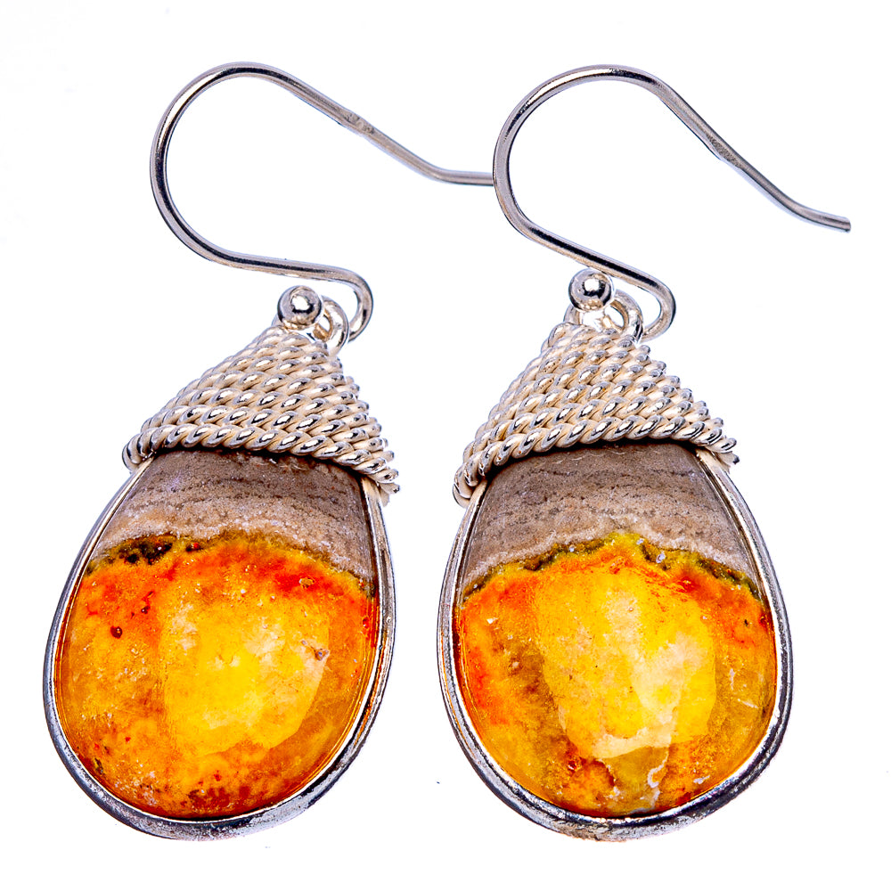Bumble Bee Jasper Earrings 1 1/2" (925 Sterling Silver) E1733