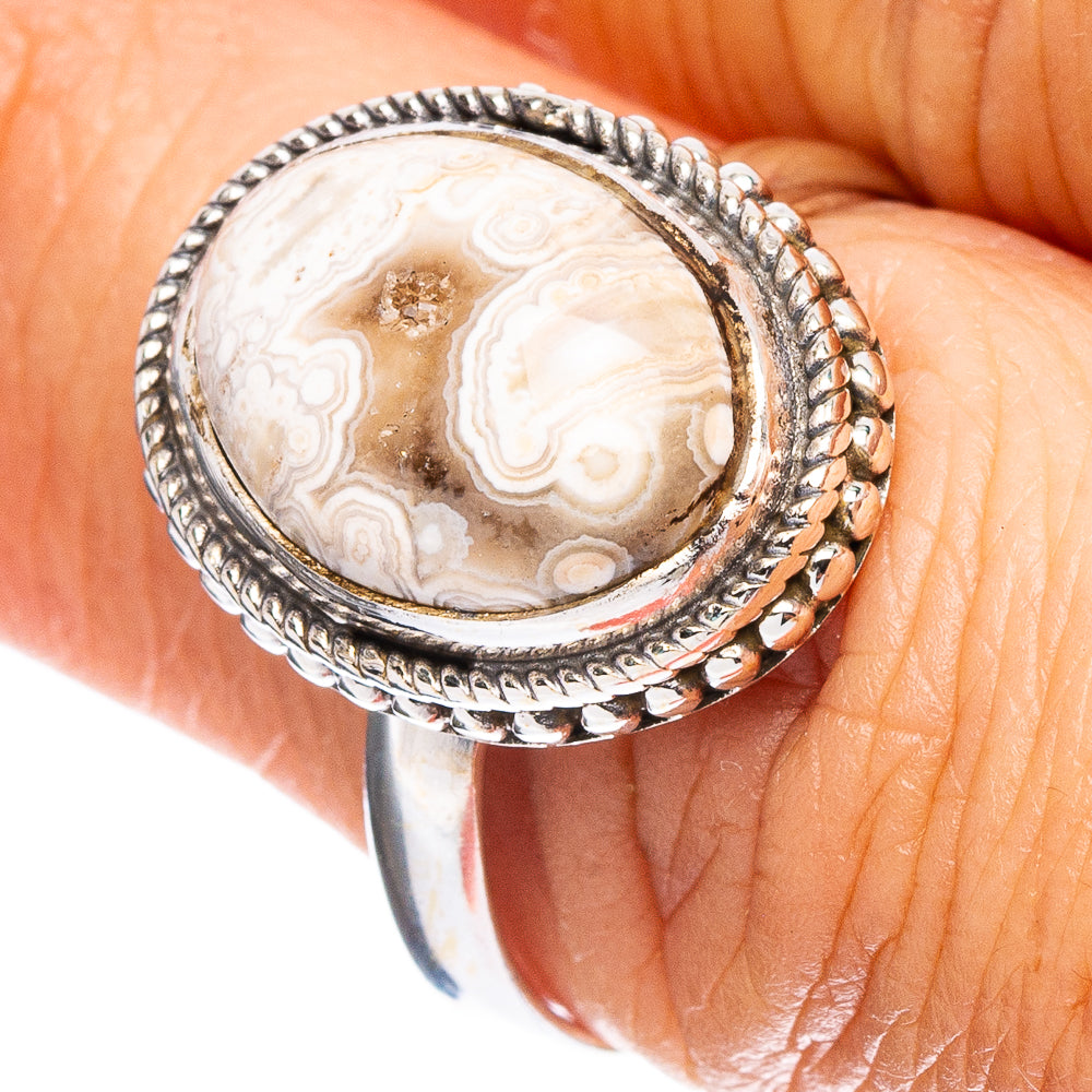 Ocean Jasper Ring Size 7.25 (925 Sterling Silver) R8012