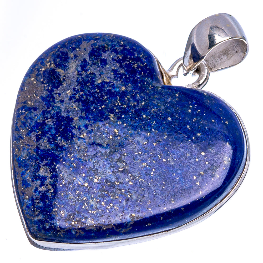 Lapis Lazuli Heart Pendants 1 3/8" (925 Sterling Silver) P43207