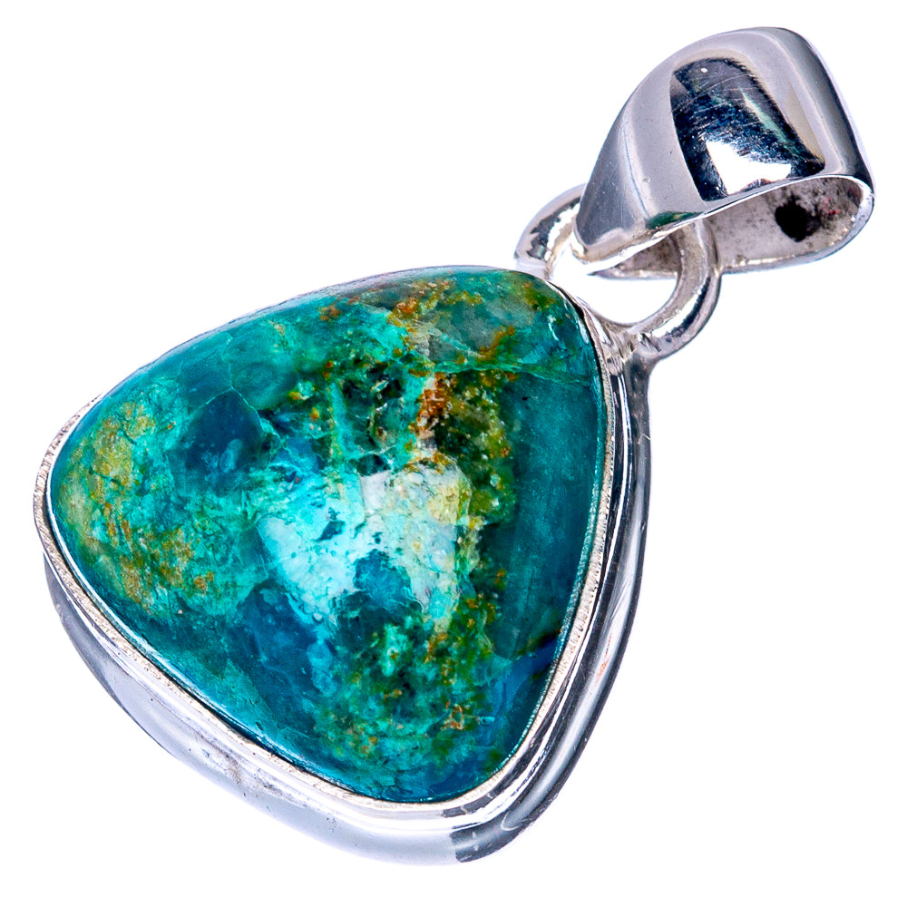 Shattuckite Chrysocolla Pendant 1" (925 Sterling Silver) P40874