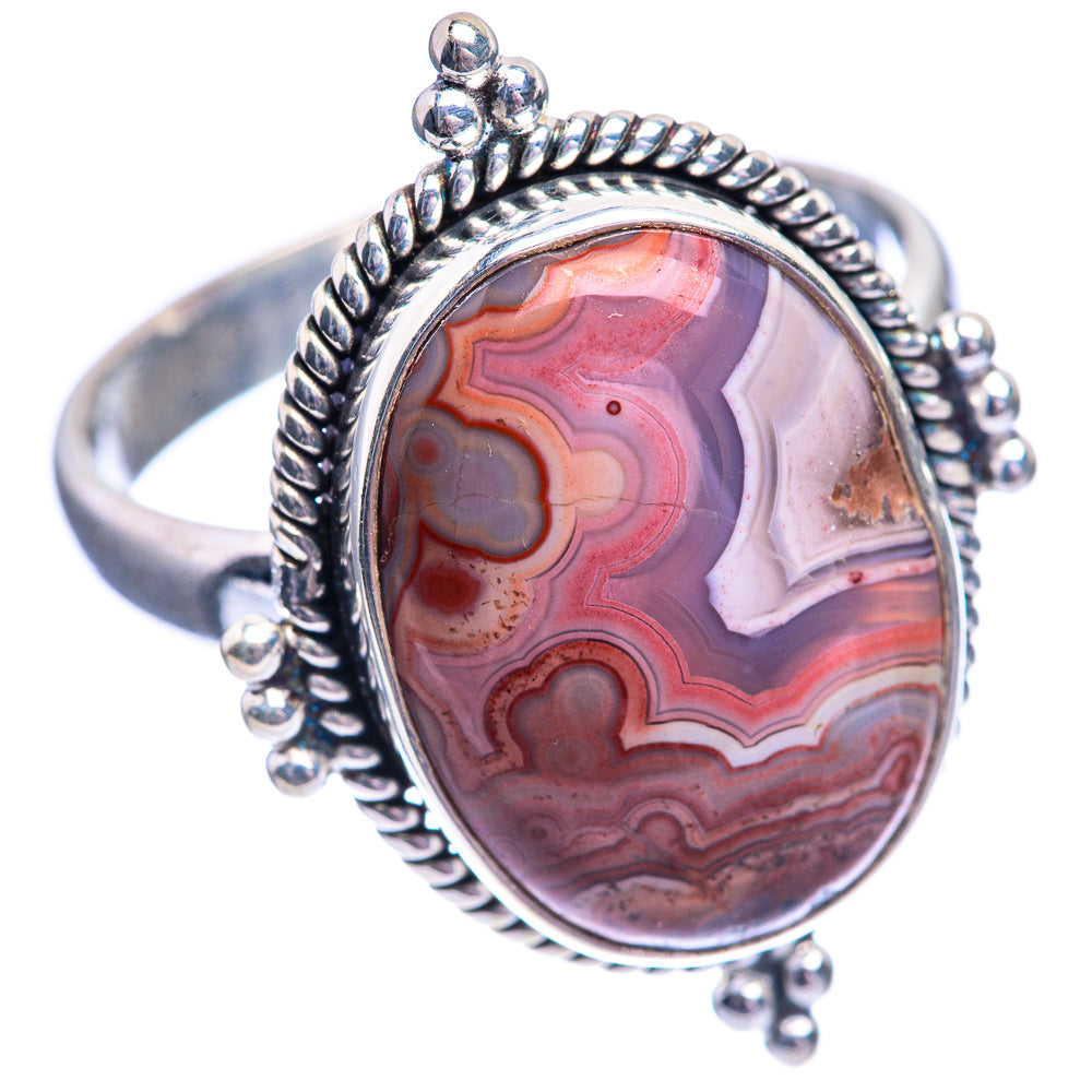 Crazy Lace Agate Ring Size 10 (925 Sterling Silver) R141977