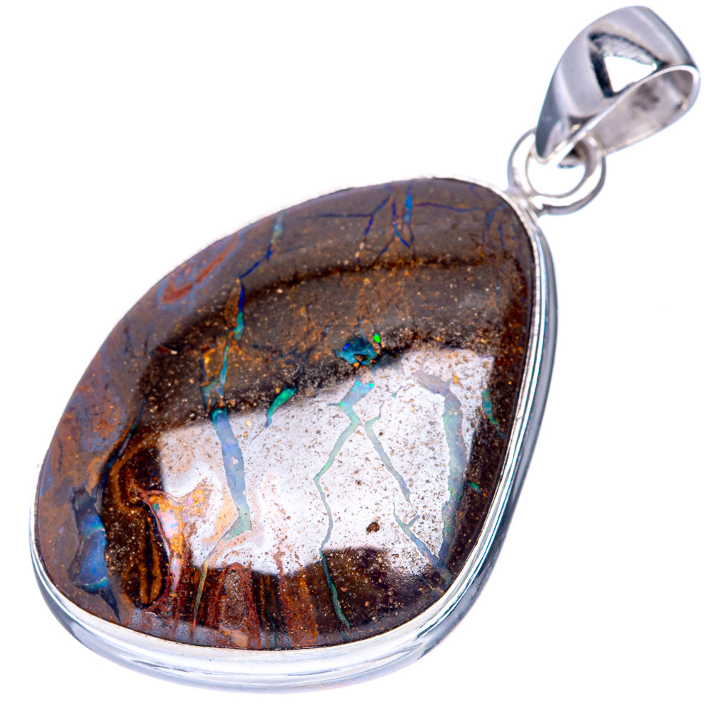 Rare Boulder Opal Pendant 1 5/8" (925 Sterling Silver) P41362