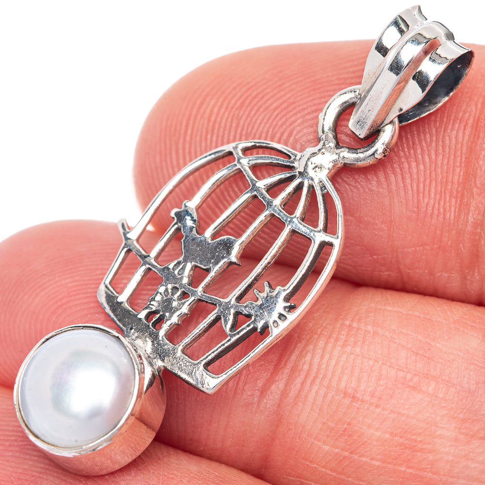 Cultured Pearl Dainty Pendant 1 3/8" (925 Sterling Silver) P39899