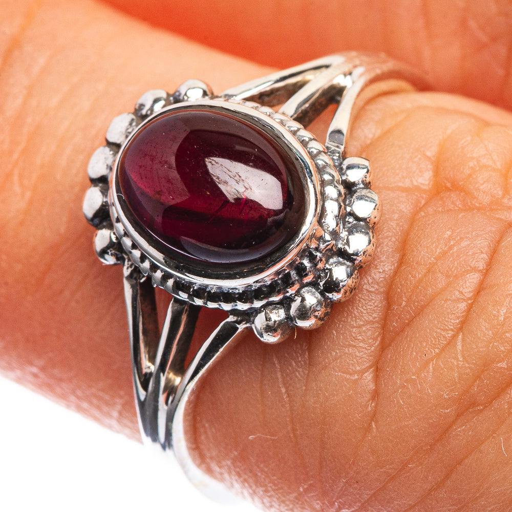 Garnet Dainty Ring Size 6 (925 Sterling Silver) R142529