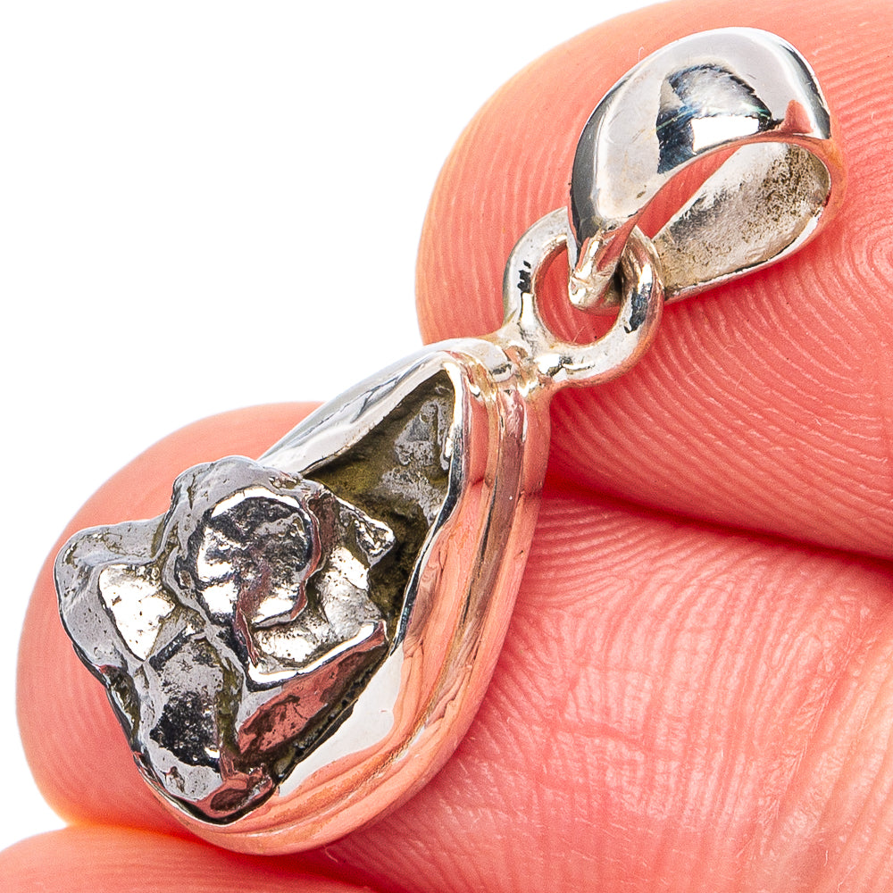 Rare Campo Del Cielo Meteorite Pendant 1 1/8" (.925 Sterling Silver)