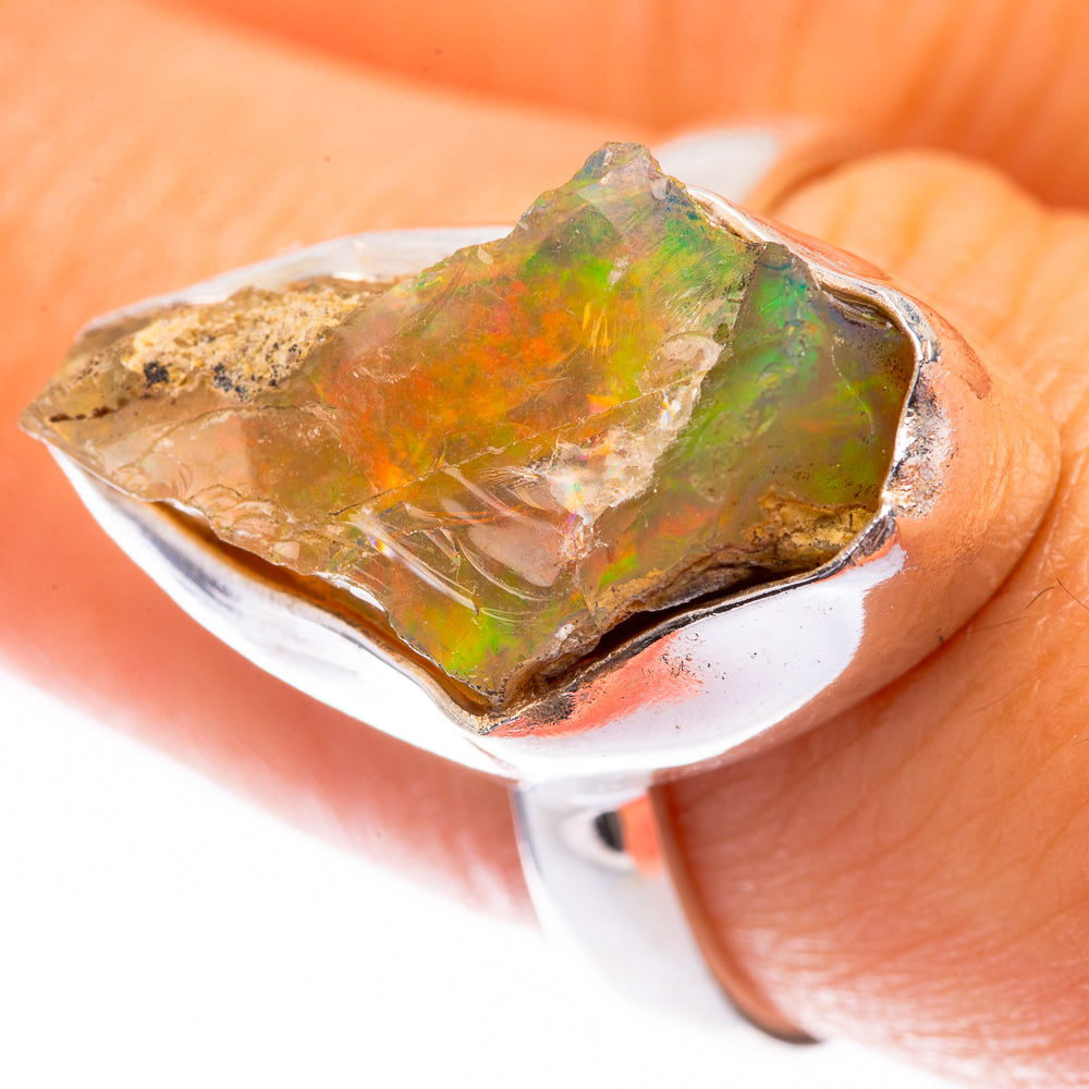 Rough Ethiopian Opal Ring Size 8 (925 Sterling Silver) R140502