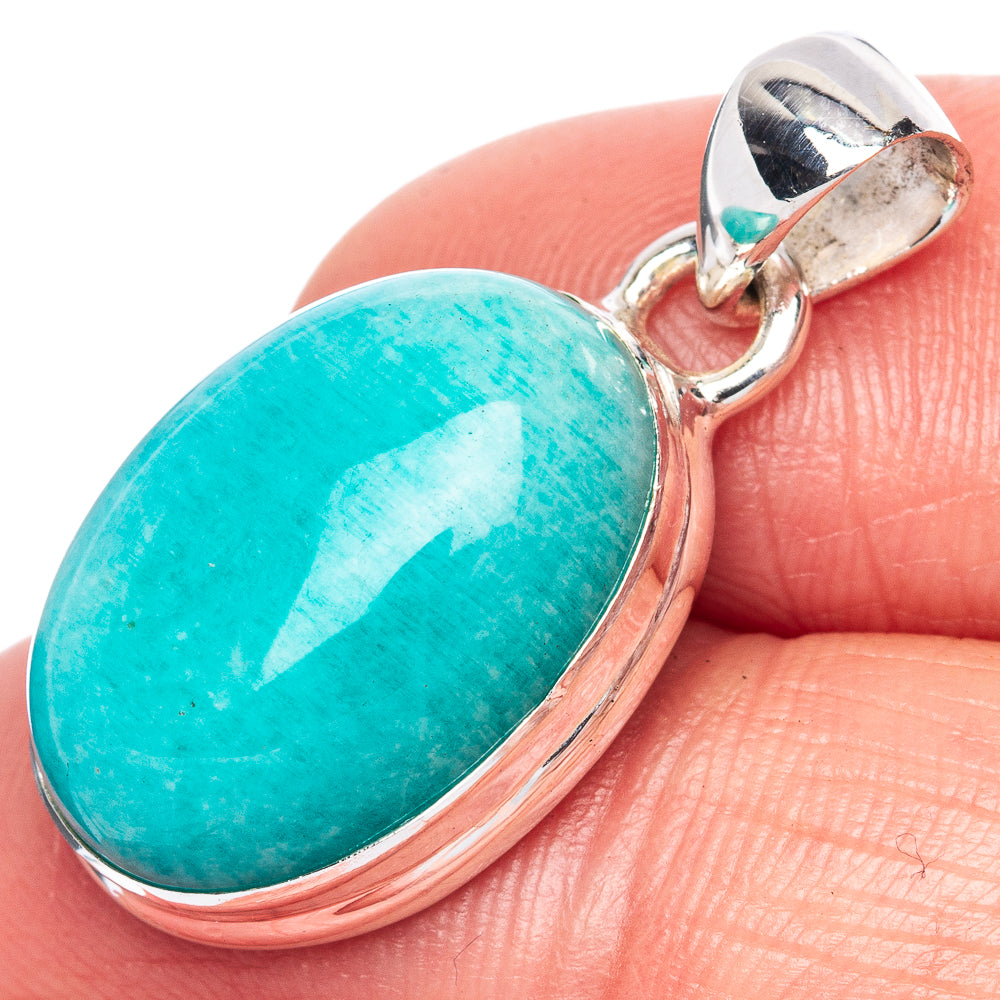 Amazonite Pendant 1 1/8" (925 Sterling Silver) P41804