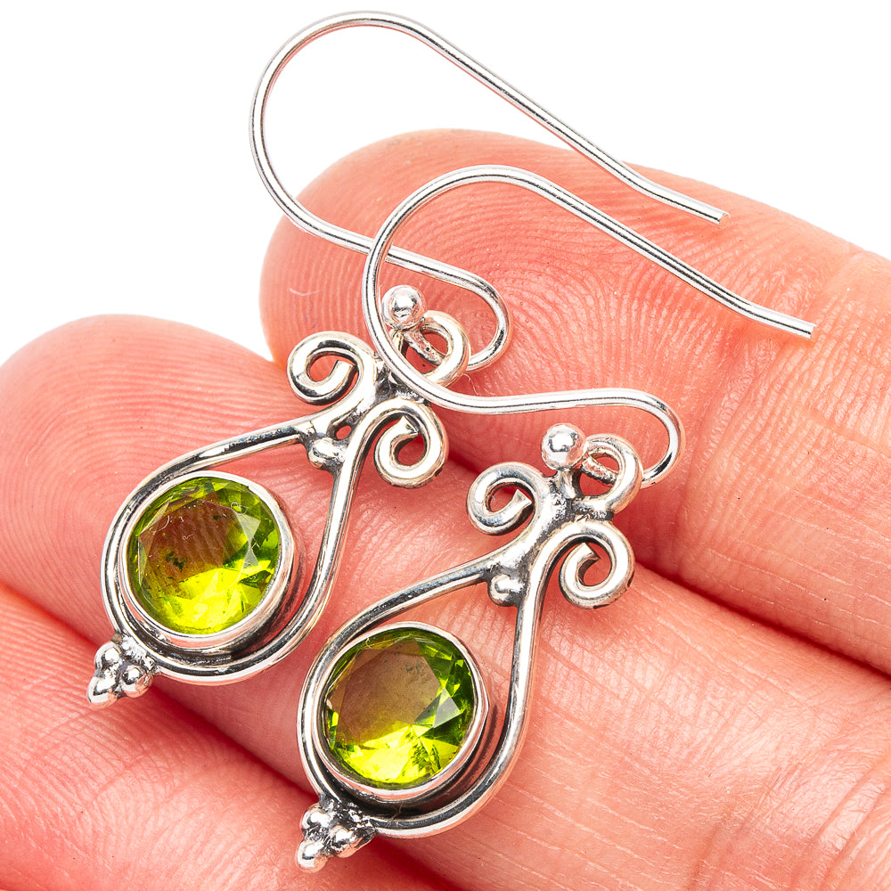Peridot Earrings 1 3/8" (925 Sterling Silver) E2320