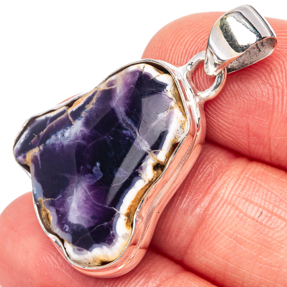 Rare Mexican Purple Opal 925 Sterling Silver Pendant 1 3/8" (925 Sterling Silver) P42615