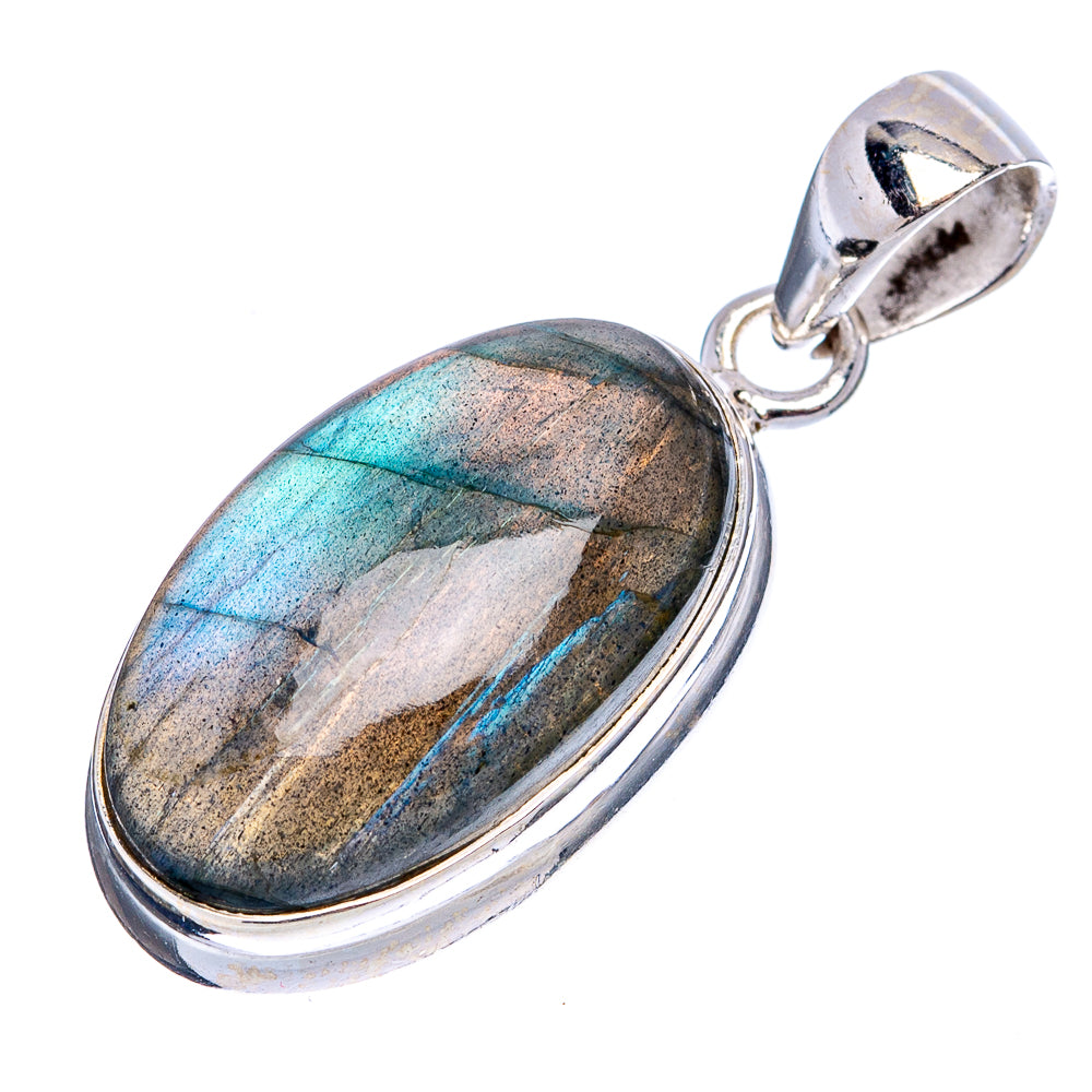Labradorite Pendant 1 1/4" (.925 Sterling Silver)