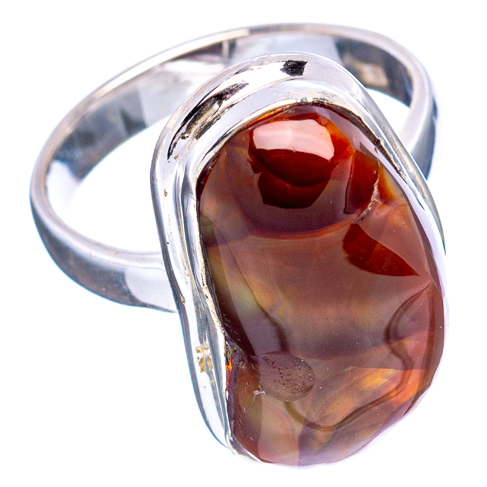 Rare Mexican Fire Agate Ring Size 4.75 (.925 Sterling Silver)