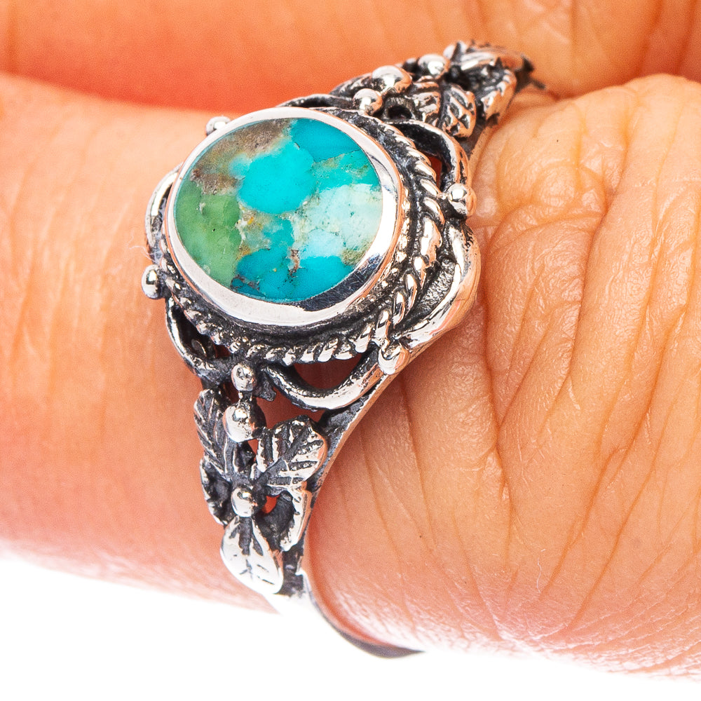 Rare Arizona Turquoise Ring Size 7.5 (925 Sterling Silver) R7329