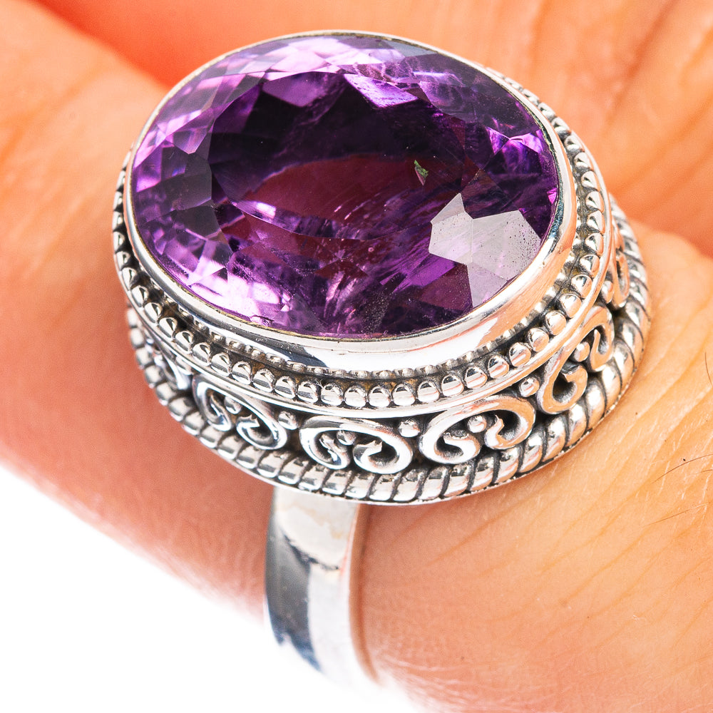 Faceted Amethyst Ring Size 6.75 (925 Sterling Silver) R144299