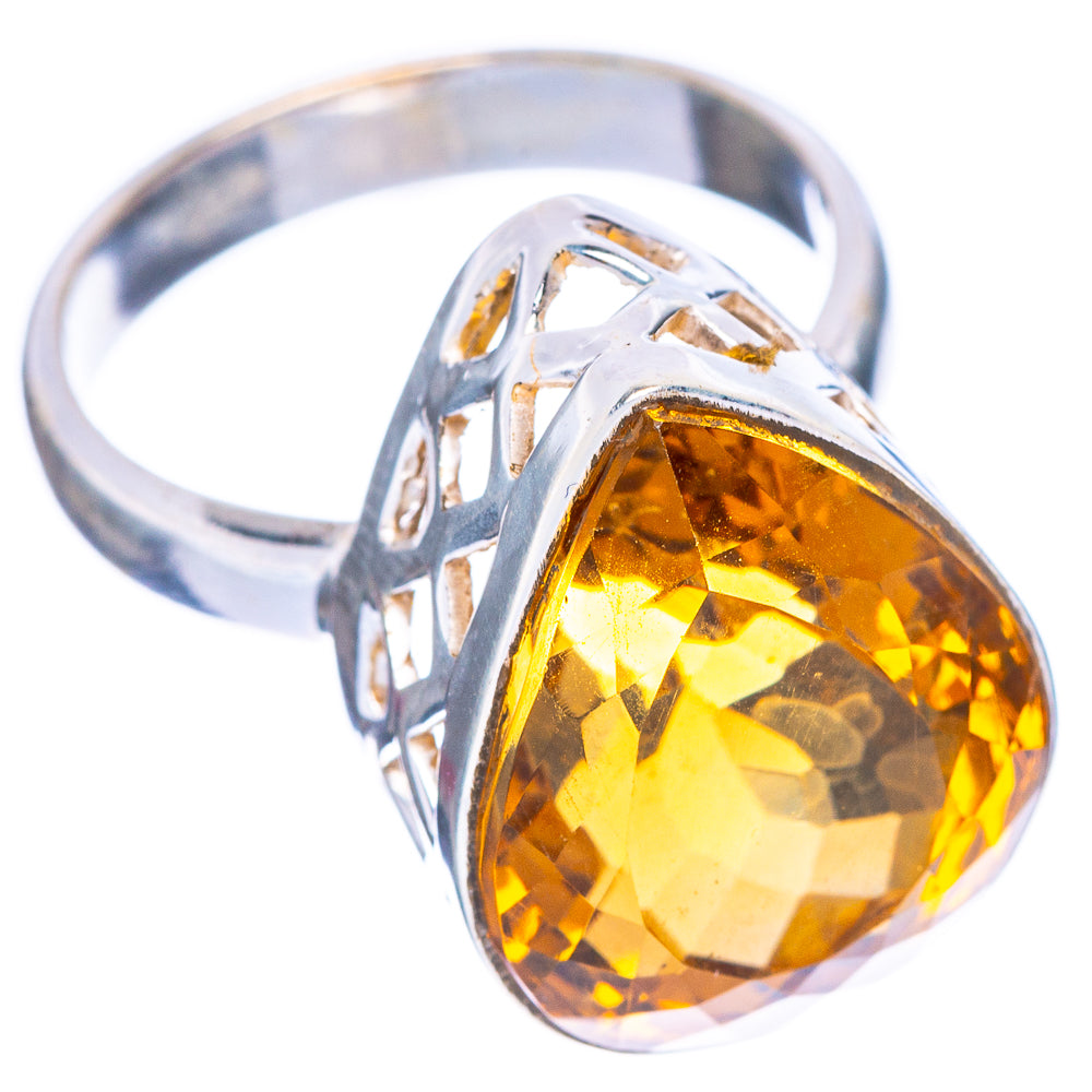Faceted Citrine Ring Size 6.75 (925 Sterling Silver) R1060
