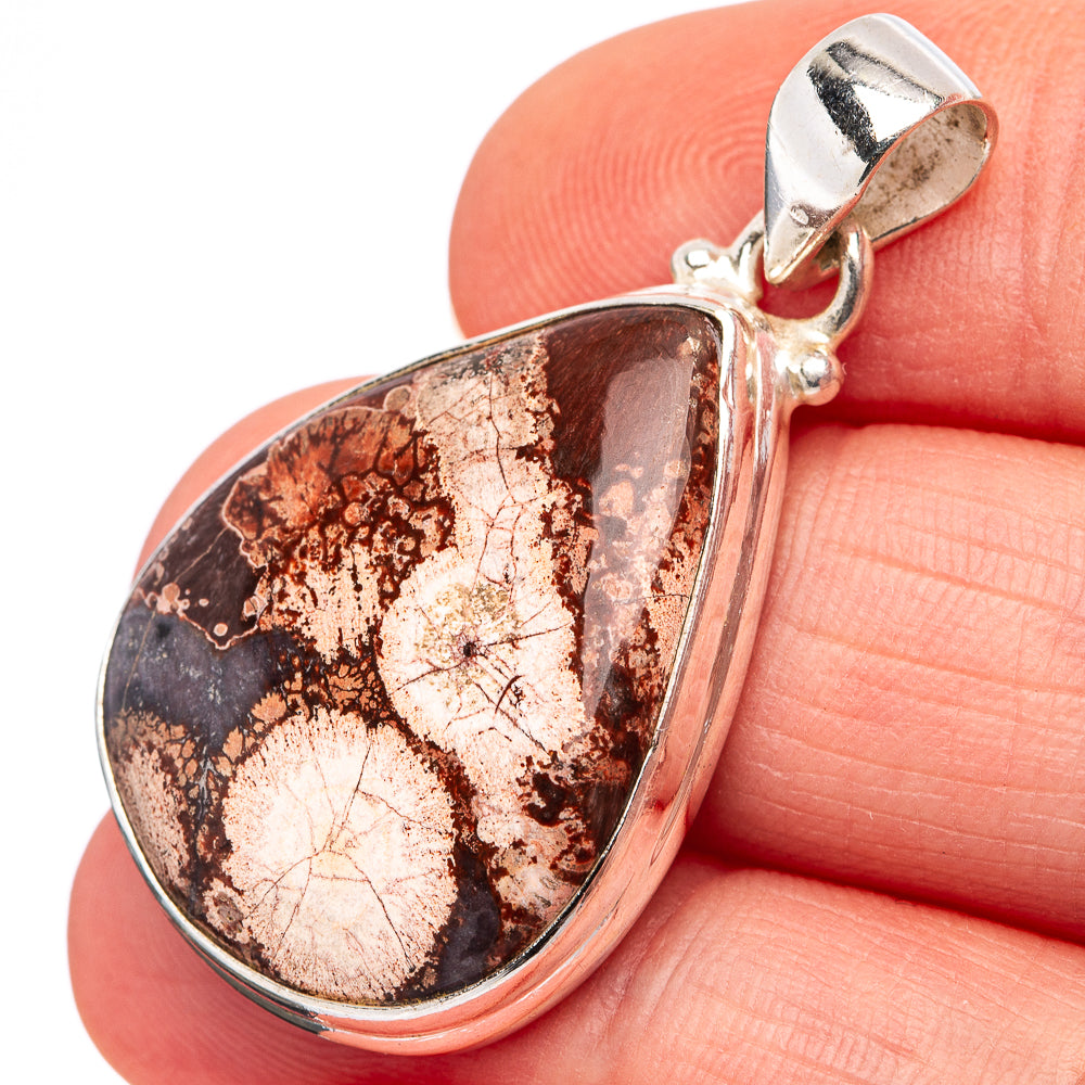 Birds Eye Jasper Pendant 1 1/2" (.925 Sterling Silver)