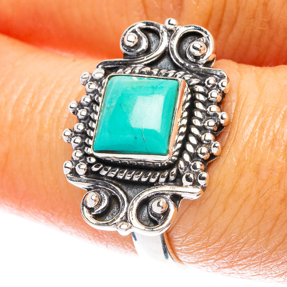 Turquoise Dainty Ring Size 6.75 (925 Sterling Silver) R5199