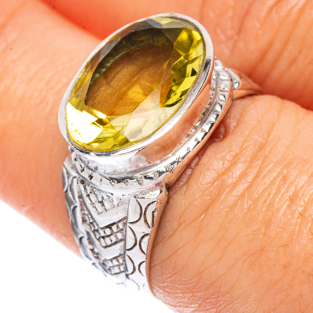 Faceted Citrine Ring Size 6.75 (925 Sterling Silver) R3312