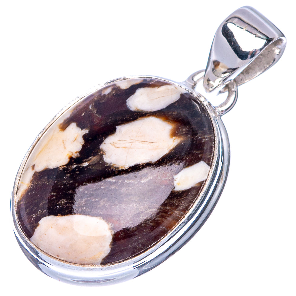 Peanut Wood Jasper Pendant 1 1/4" (925 Sterling Silver) P40946