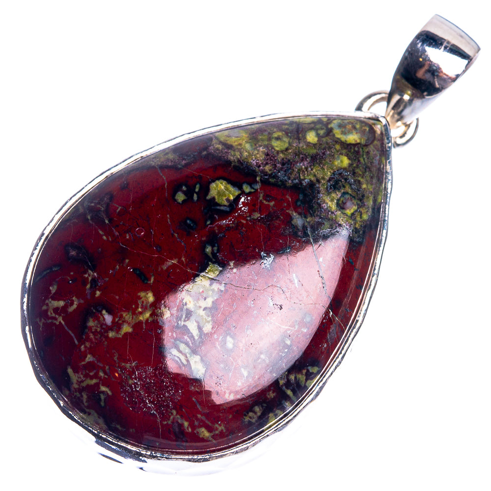 Dragon's Blood Jasper 925 Sterling Silver Pendant 1 7/8"