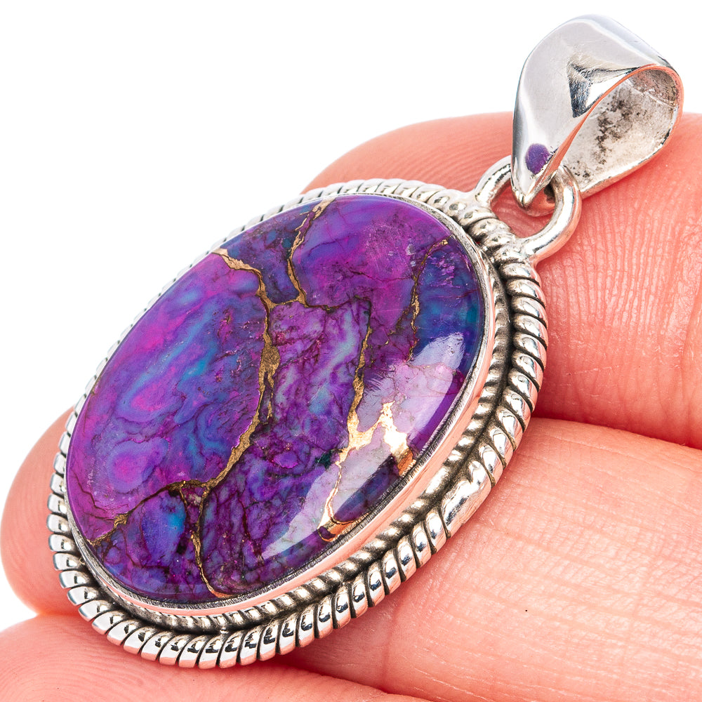 Copper Turquoise Pendant 1 3/8" (925 Sterling Silver) P41350