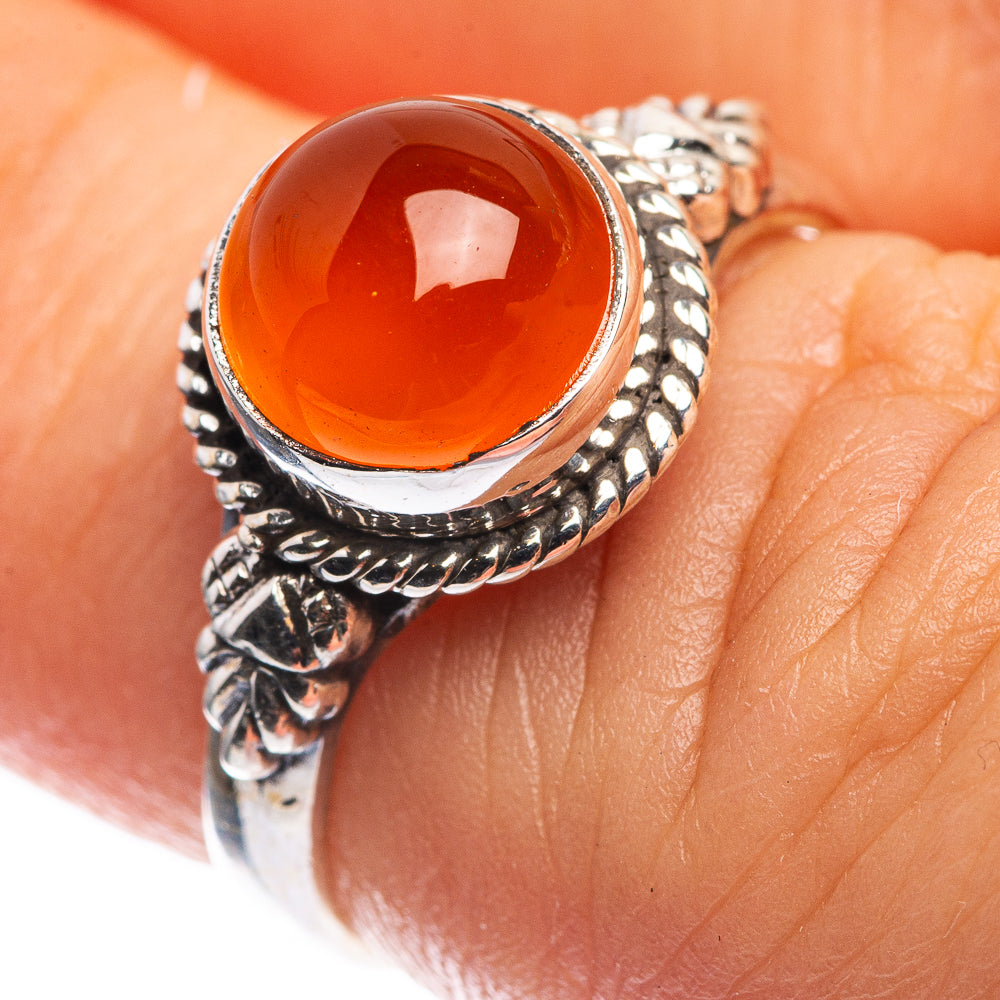 Carnelian Dainty Ring Size 6 (925 Sterling Silver) R142591