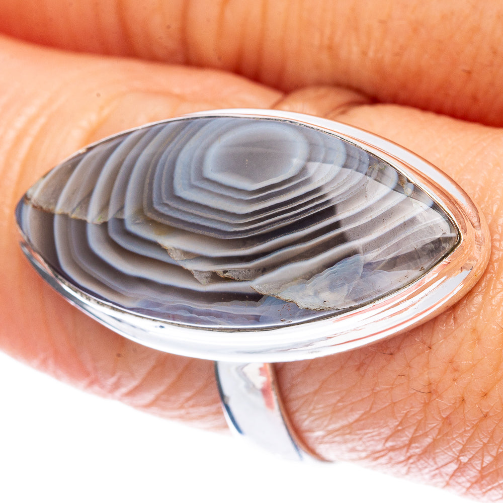 Botswana Agate Ring Size 8.25 (925 Sterling Silver) R2884